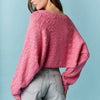 Pink Buttondown Cropped Bolero Cardigan