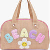 OMG ACCESSORIES Natural Beach Straw Duffle Bag