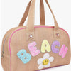 OMG ACCESSORIES Natural Beach Straw Duffle Bag