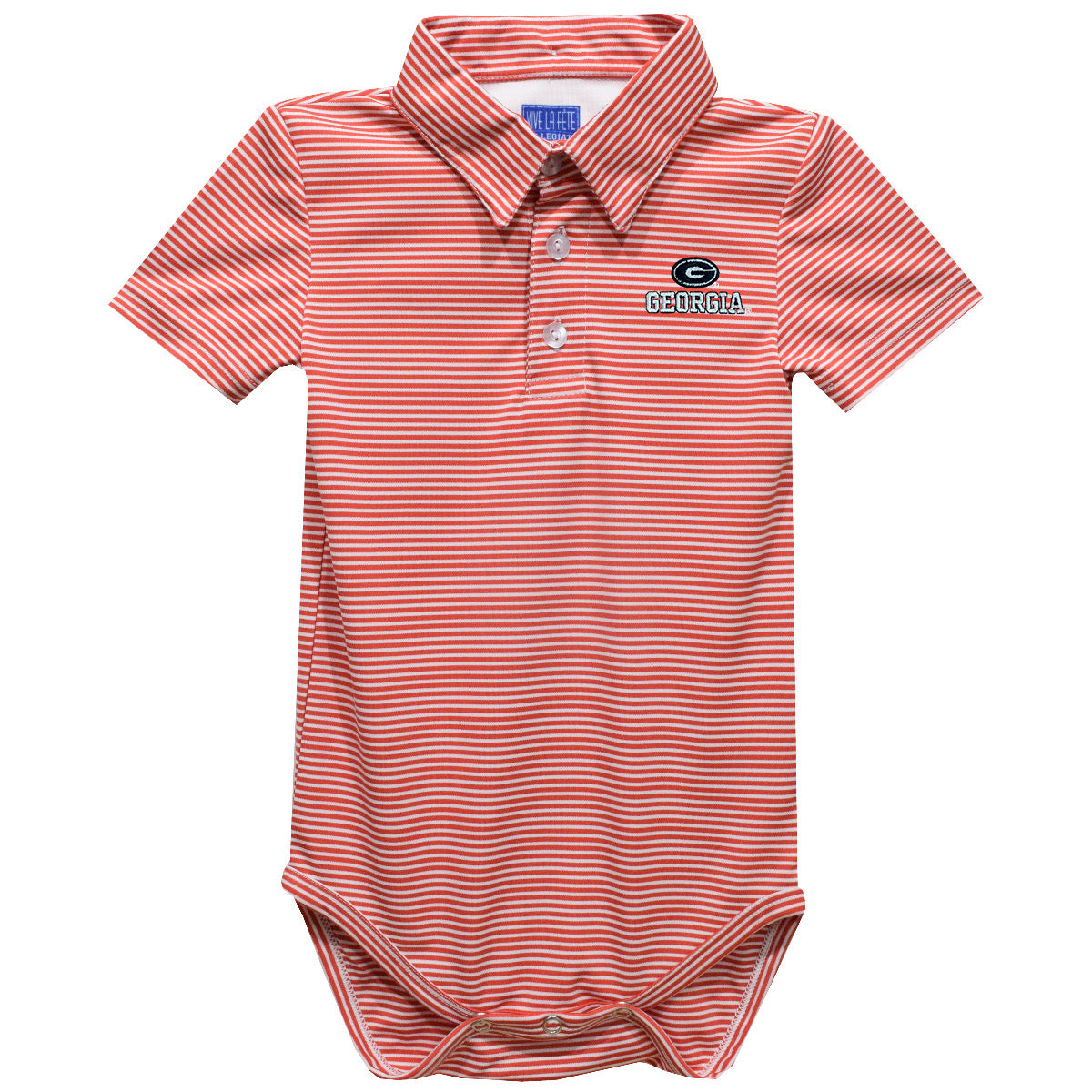 Stripe Polo Georgia Bulldogs Embroidered Cardinal