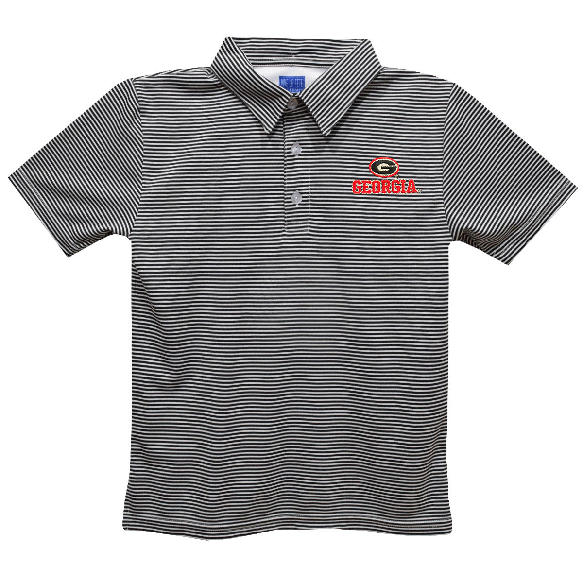 Stripe Polo Georgia Bulldogs Embroidered Black
