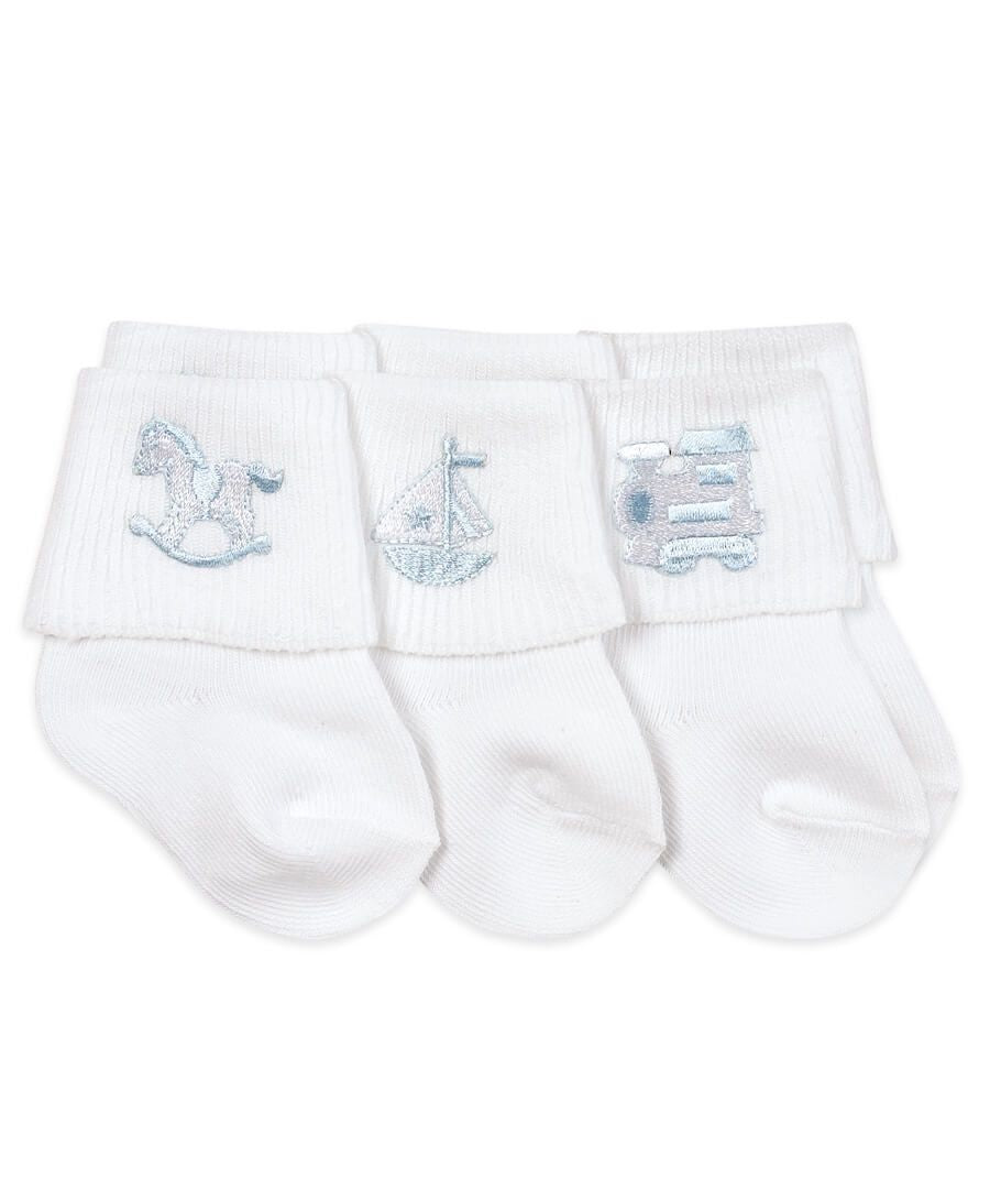 Jefferies Socks Baby Boy Appliqué Collection Turn Cuff Socks 3pk