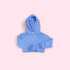 Suzette Soft Cloud Crop Half Zip and Short Set - Blue Water