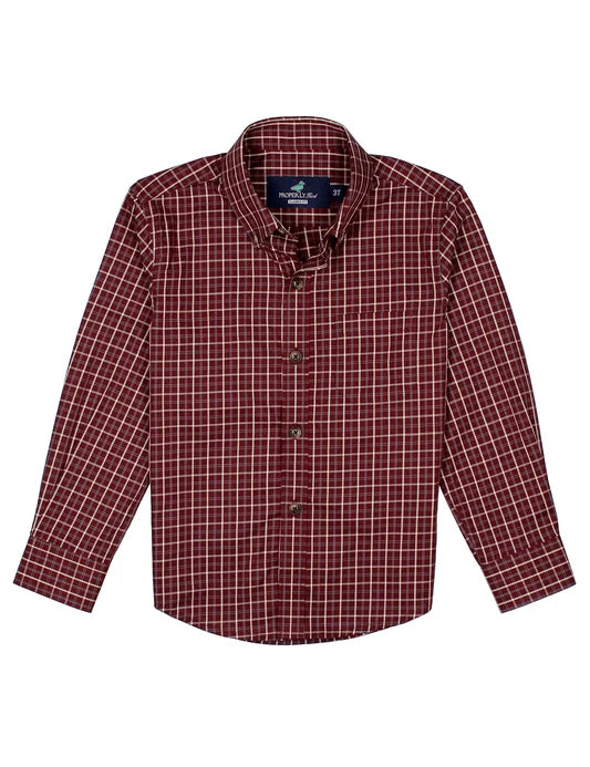 Boys Woodland Sportshirt Beetroot