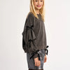 Dark Grey Girls Sweater With Bows