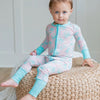 Sweet Bay Clothing Pink/Blue Crab Zipper Onesie