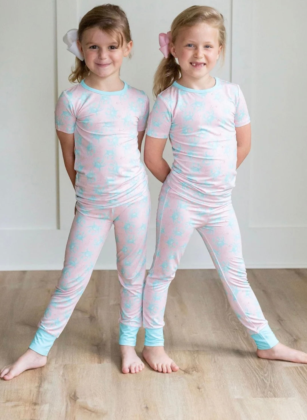 Sweet Bay Clothing Pink/Blue Crab 2 piece PJ set