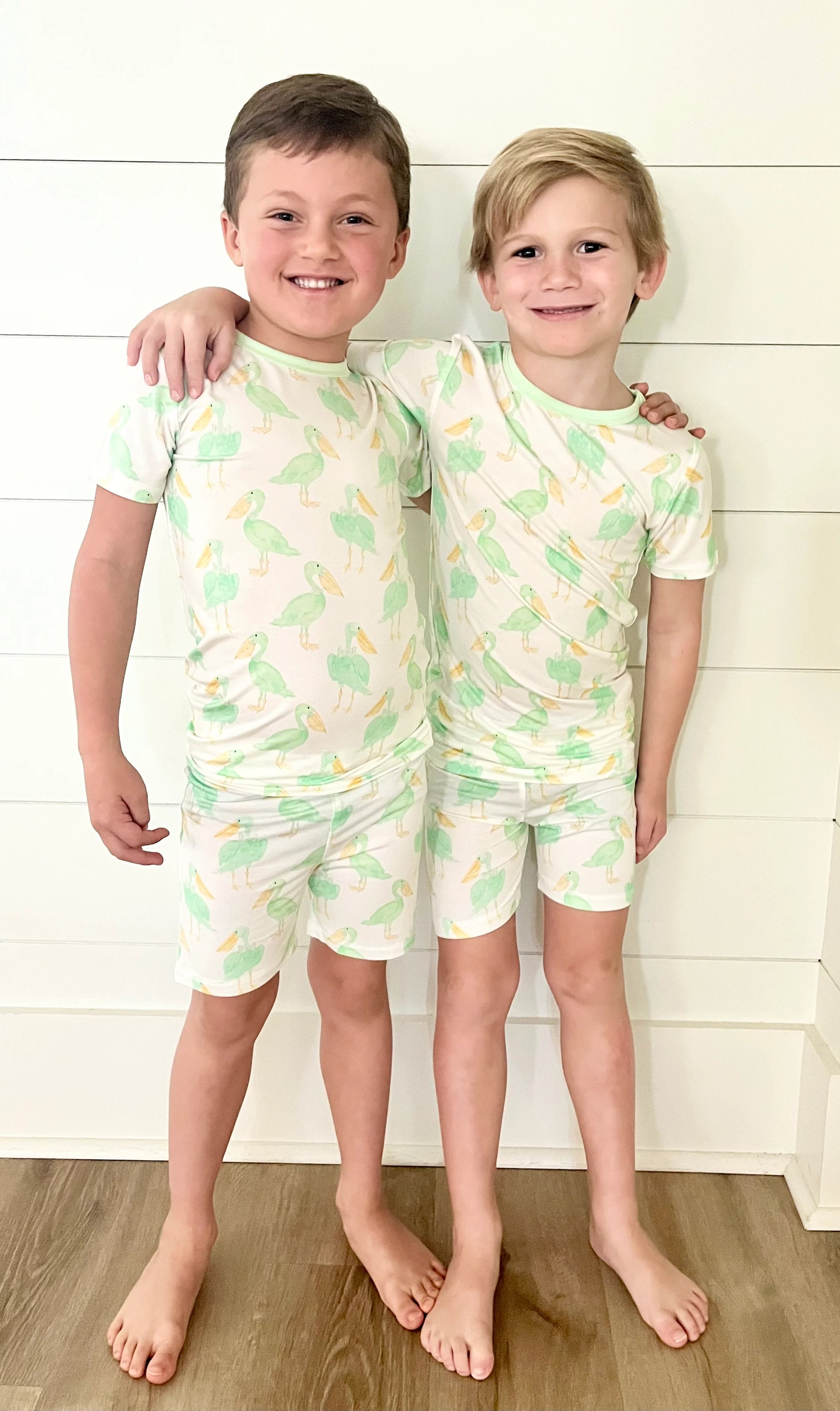 Mint Pelican Two Piece Pajama Short Set