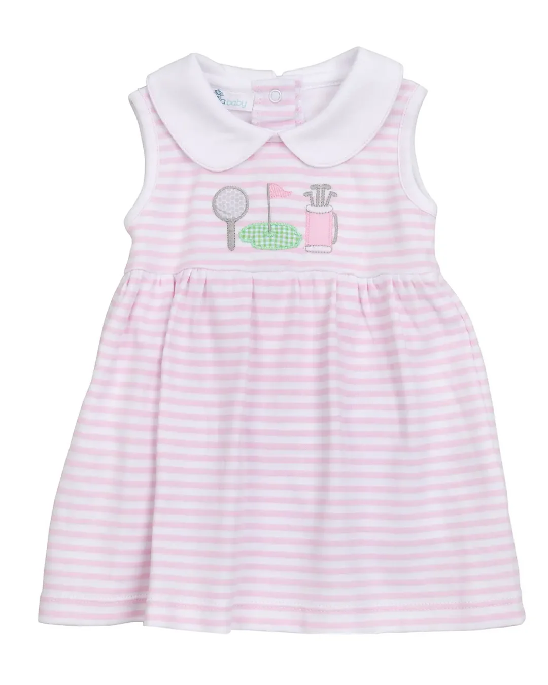 Putting Green Applique Collared Dress