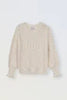 Molly Bracken Girls Knitted Sweater With  Ruffled Cuffs - Cream