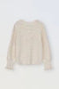 Molly Bracken Girls Knitted Sweater With  Ruffled Cuffs - Cream