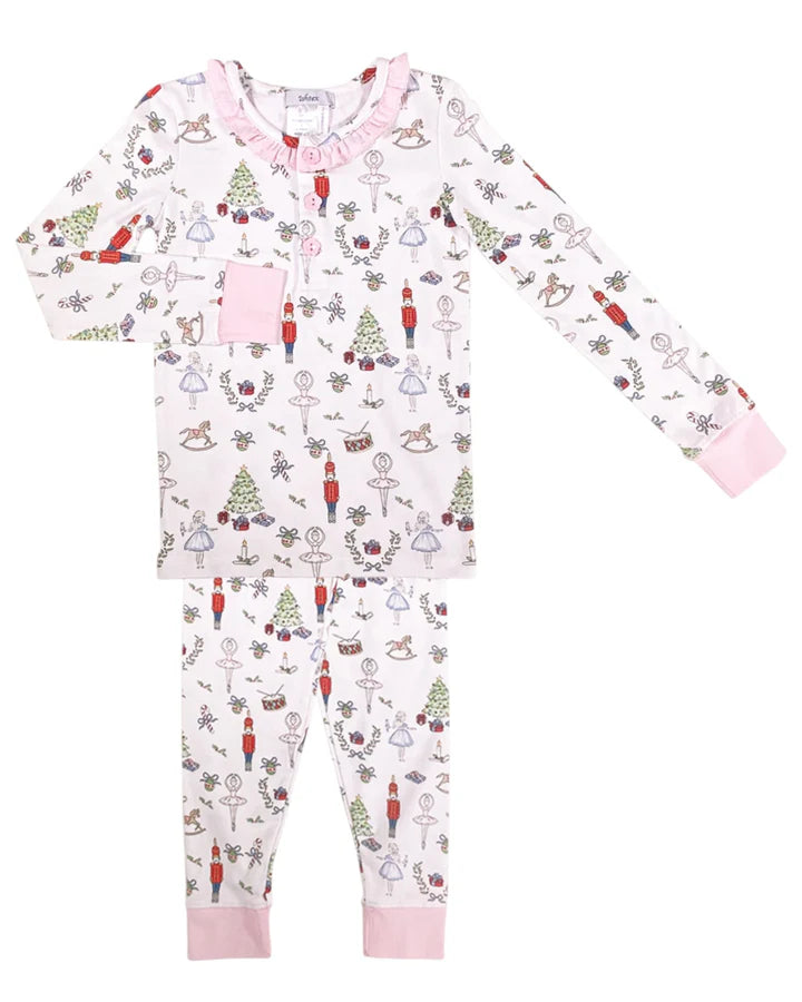 Nutcracker Ruffle Pink Girls Pajama Set