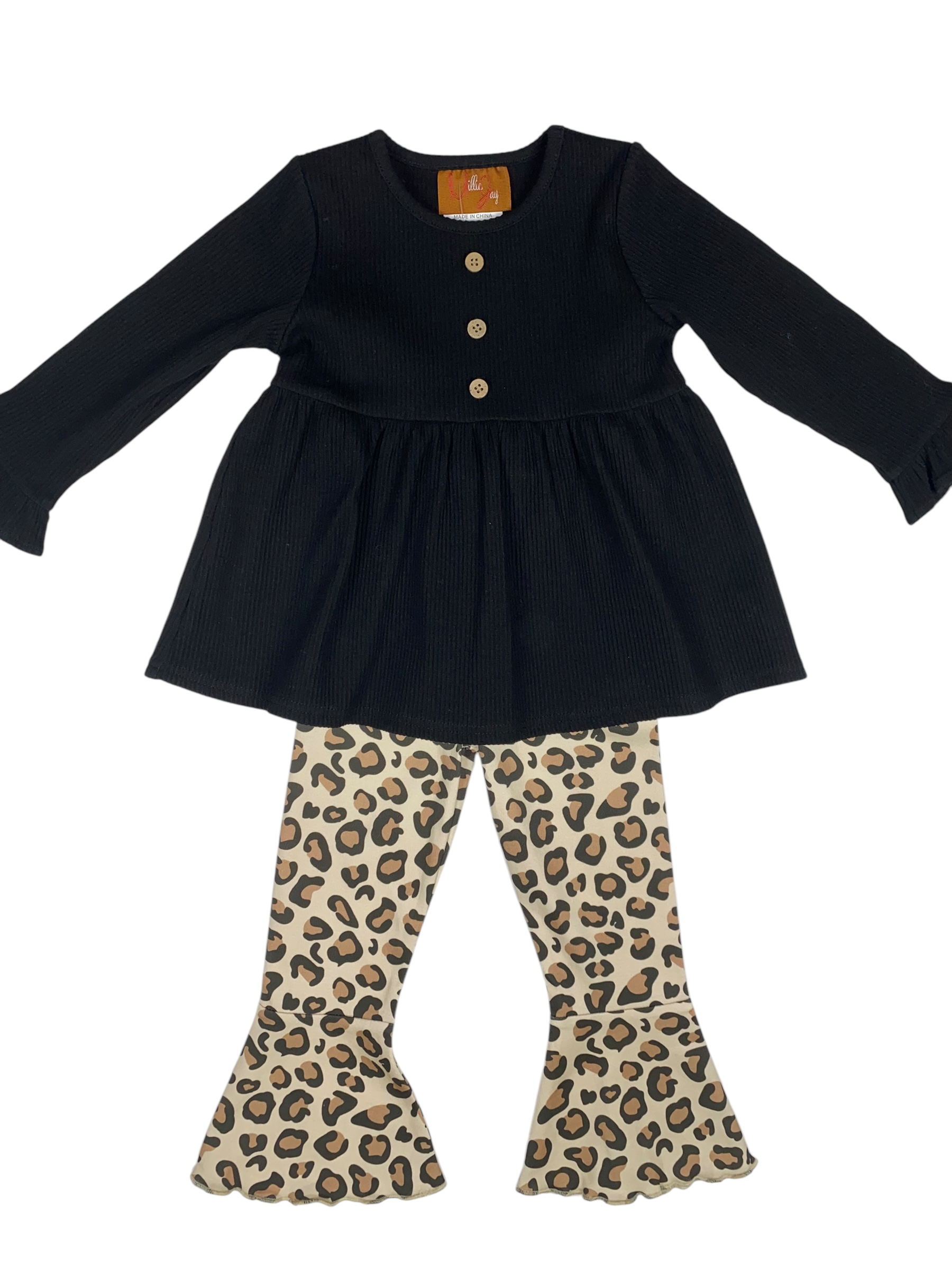 Leopard Bell Bottom Set