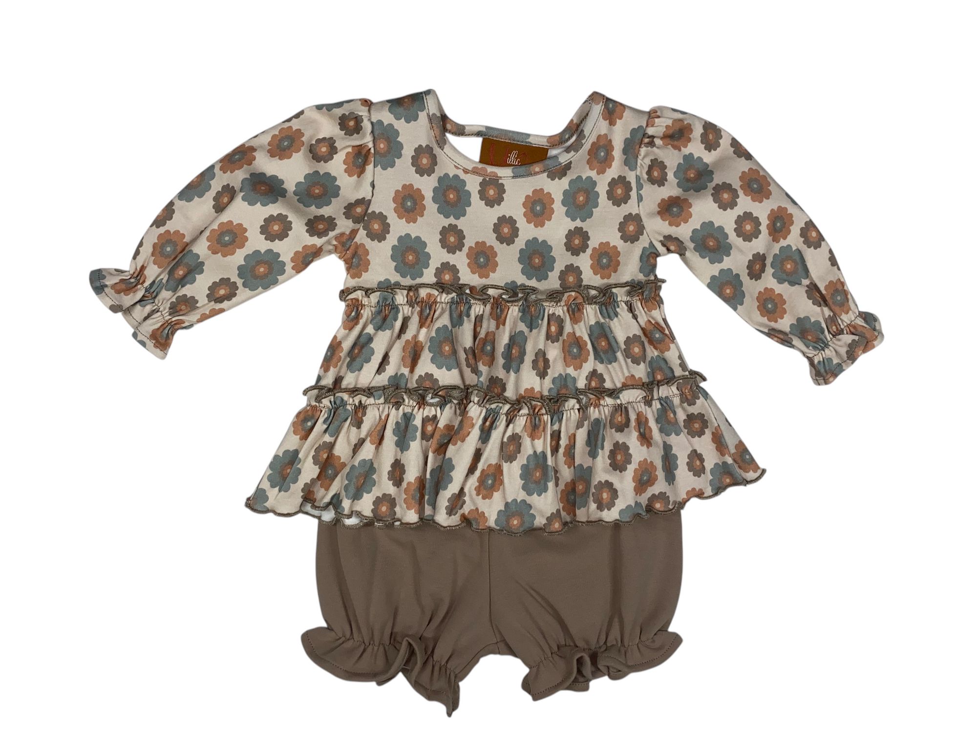 Mocha Floral Bloomer Set