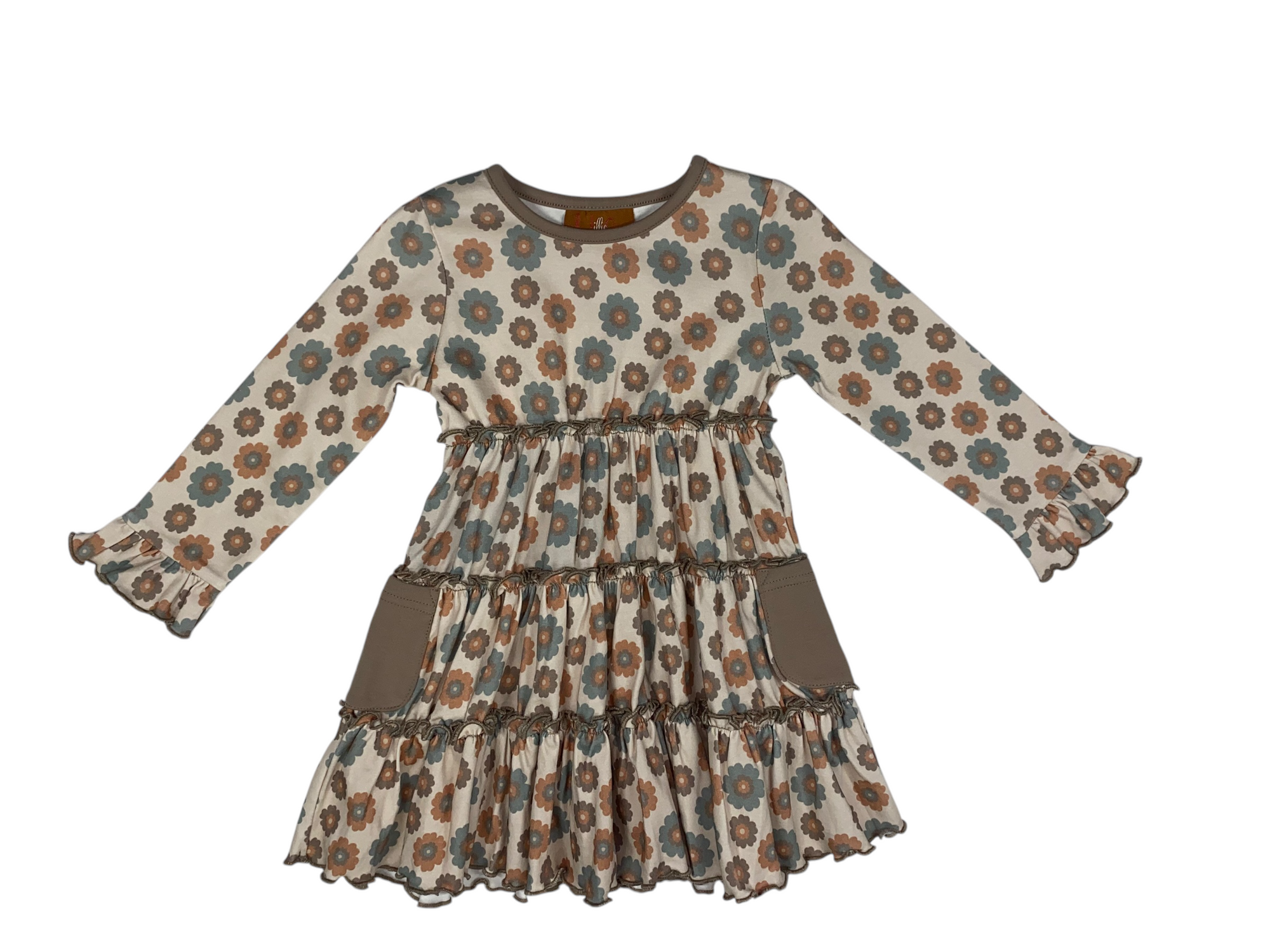 Mocha Floral Layered Dress