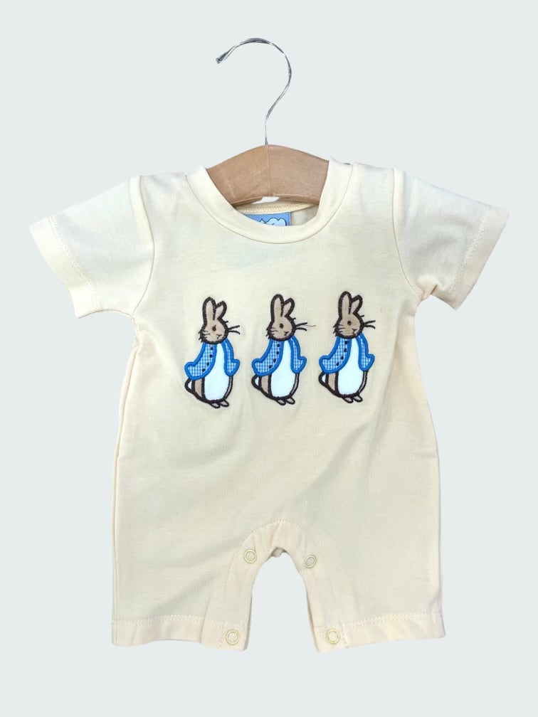 Three Sisters Peter Rabbit Boys Applique Romper