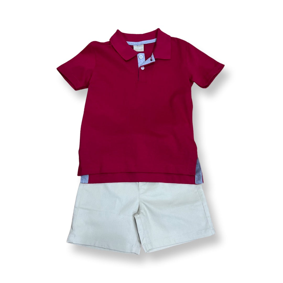 Milon Boys Polo Ruby Red