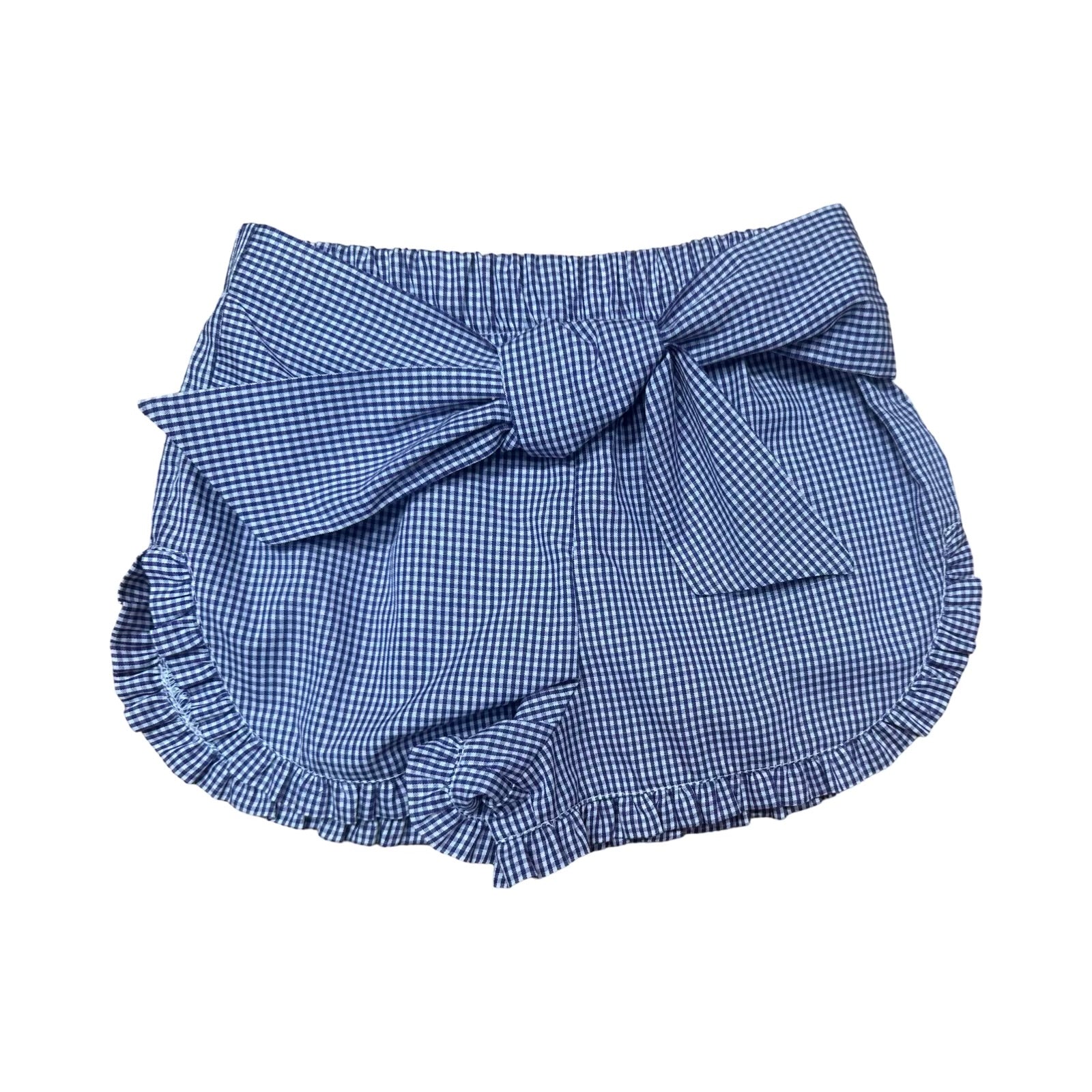 Vive La Fete Purple Gingham Girls Ruffle Short with bow