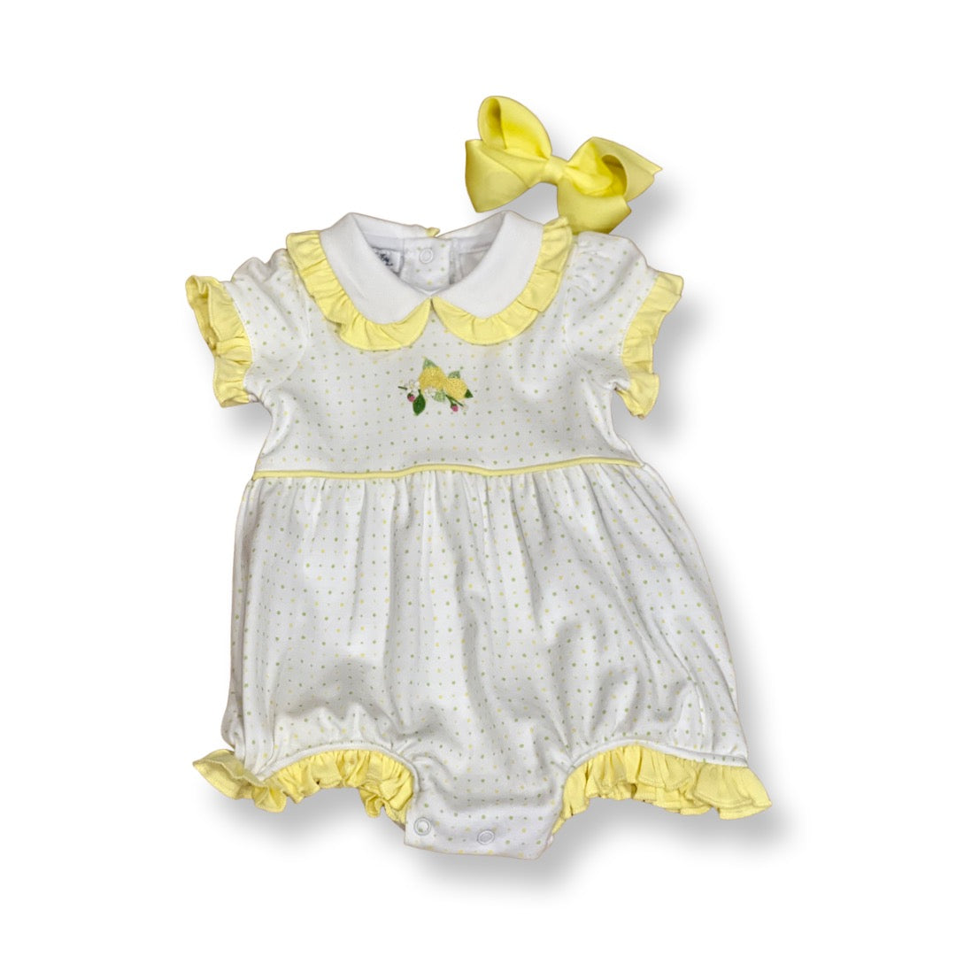 Magnolia Baby Vintage Lemons Emb Collared Bubble