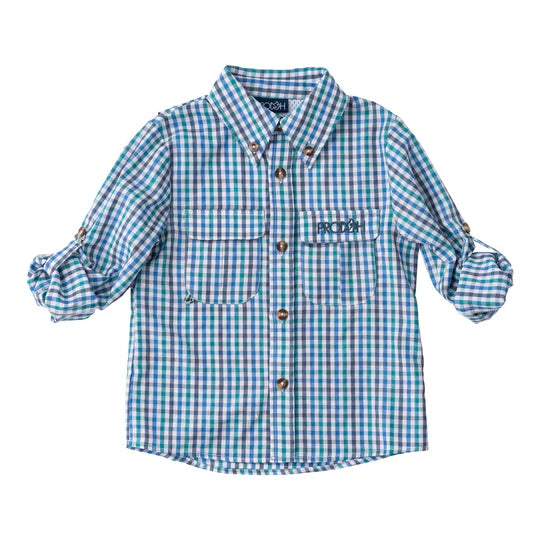 Prodoh Founders Kids Fishing Shirt Big Dipper Tide Point Plaid