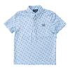 Prodoh Boys' Short Sleeve Pro Performance Polo Powder Blue Golf Cart Print