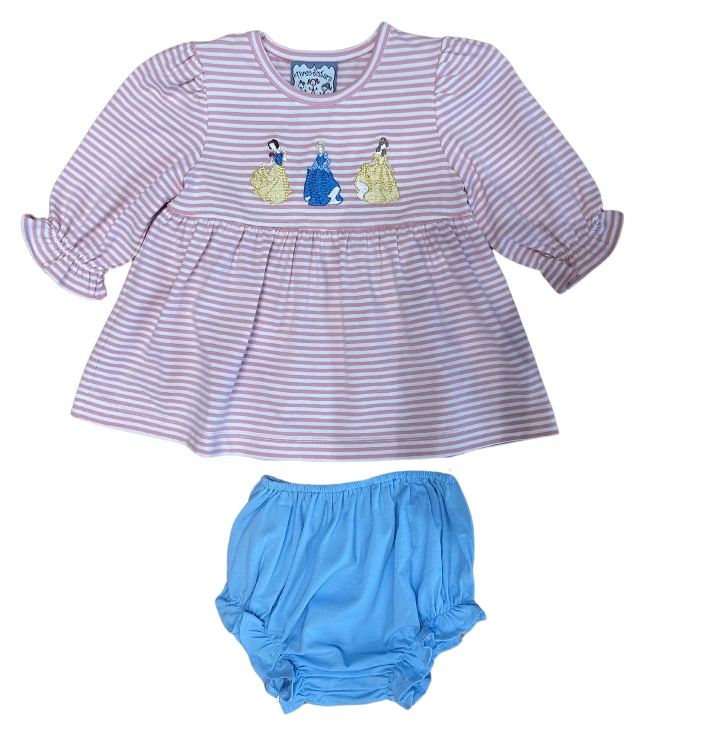 Three Sisters Ballet Appliqué Girls Romper