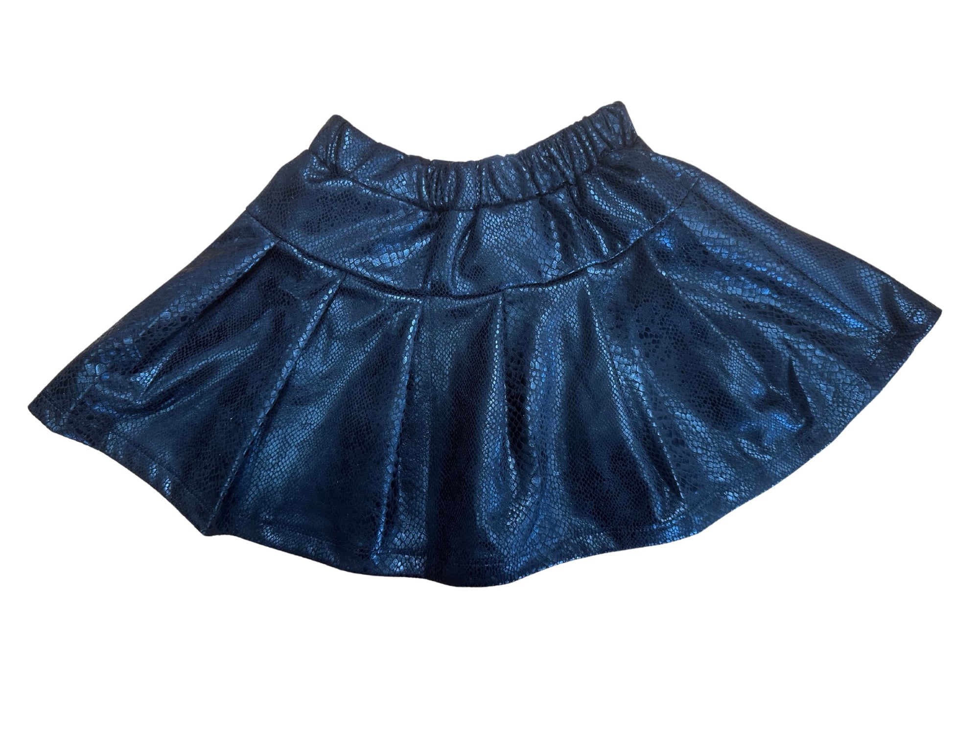 Emma Jean Kids Black Snakeskin Pleated Skirt