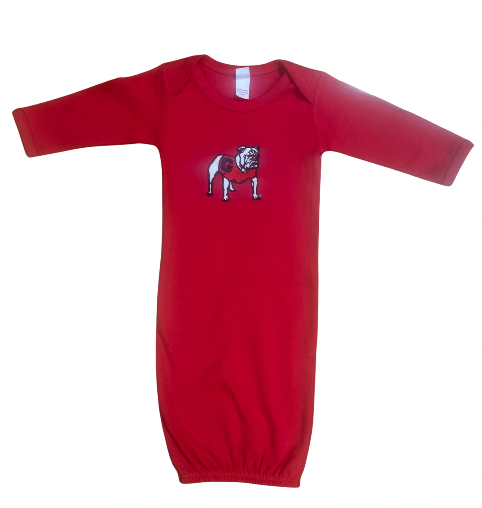 Two Feet Ahead Georgia Bulldog Layette Gown