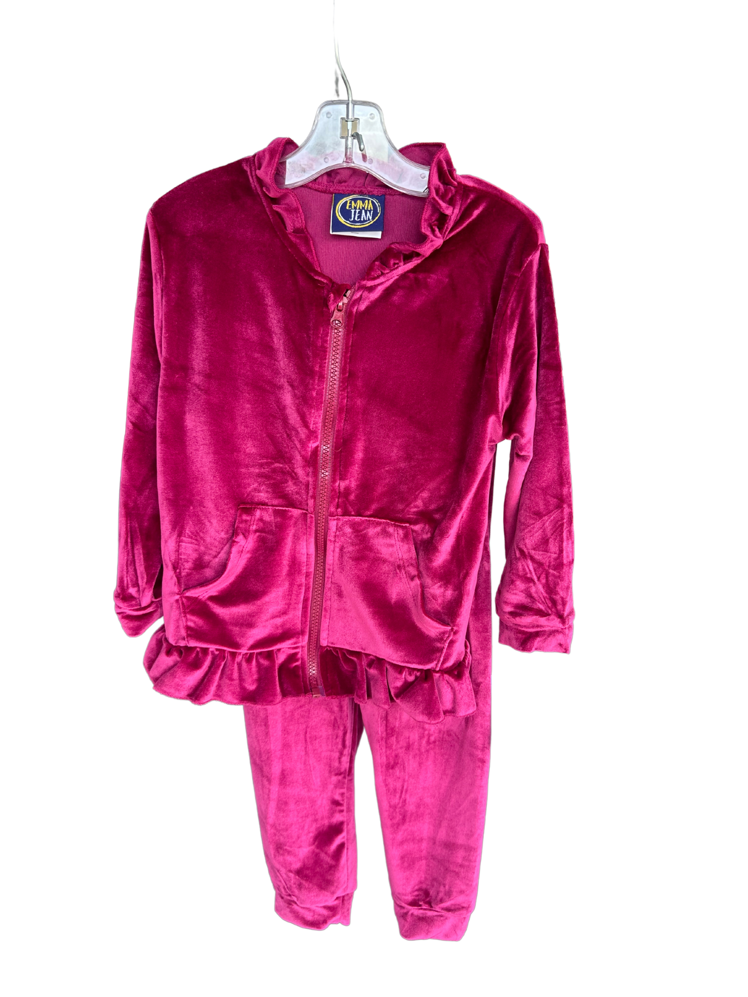 Emma Jean Kids Velvet Tracksuit Magenta