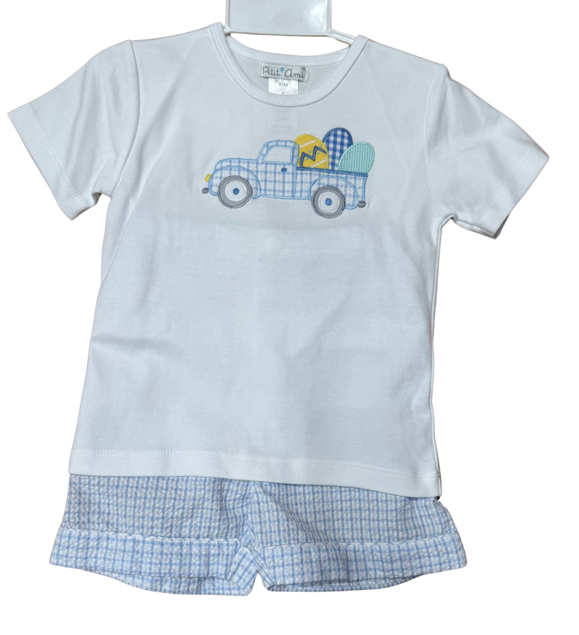 Truck with Easter Eggs Appliqué Short Set