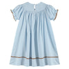 Lil Cactus Blue Pumpkin Gingham Smocked Bishop Dress