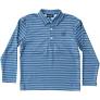 Prodoh Boys' Long Sleeve Pro Performance Polo Bluefin and Powder Blue Stripe