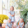 Lil Cactus Blue Pumpkin Gingham Smocked Bishop Dress