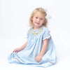 Lil Cactus Blue Pumpkin Gingham Smocked Bishop Dress