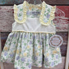 Yellow Ruffle Shoulder Floral Print Bloomer Set