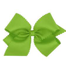 Wee Ones King Scalloped Edge Bow - Apple Green