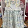 Yellow Ruffle Shoulder Floral Print Dress