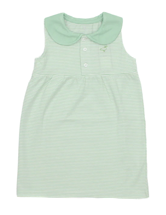 Properly Tied Girls Jackson Dress Mint Stripe