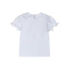 Lil Cactus White Lace Collared Girls Short Bubble Sleeve Top