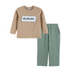 Lil Cactus Oyster Brown Big Mouth Bass Smocked Shirt and Pants Set