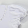 Lil Cactus White Lace Collared Girls Short Bubble Sleeve Top