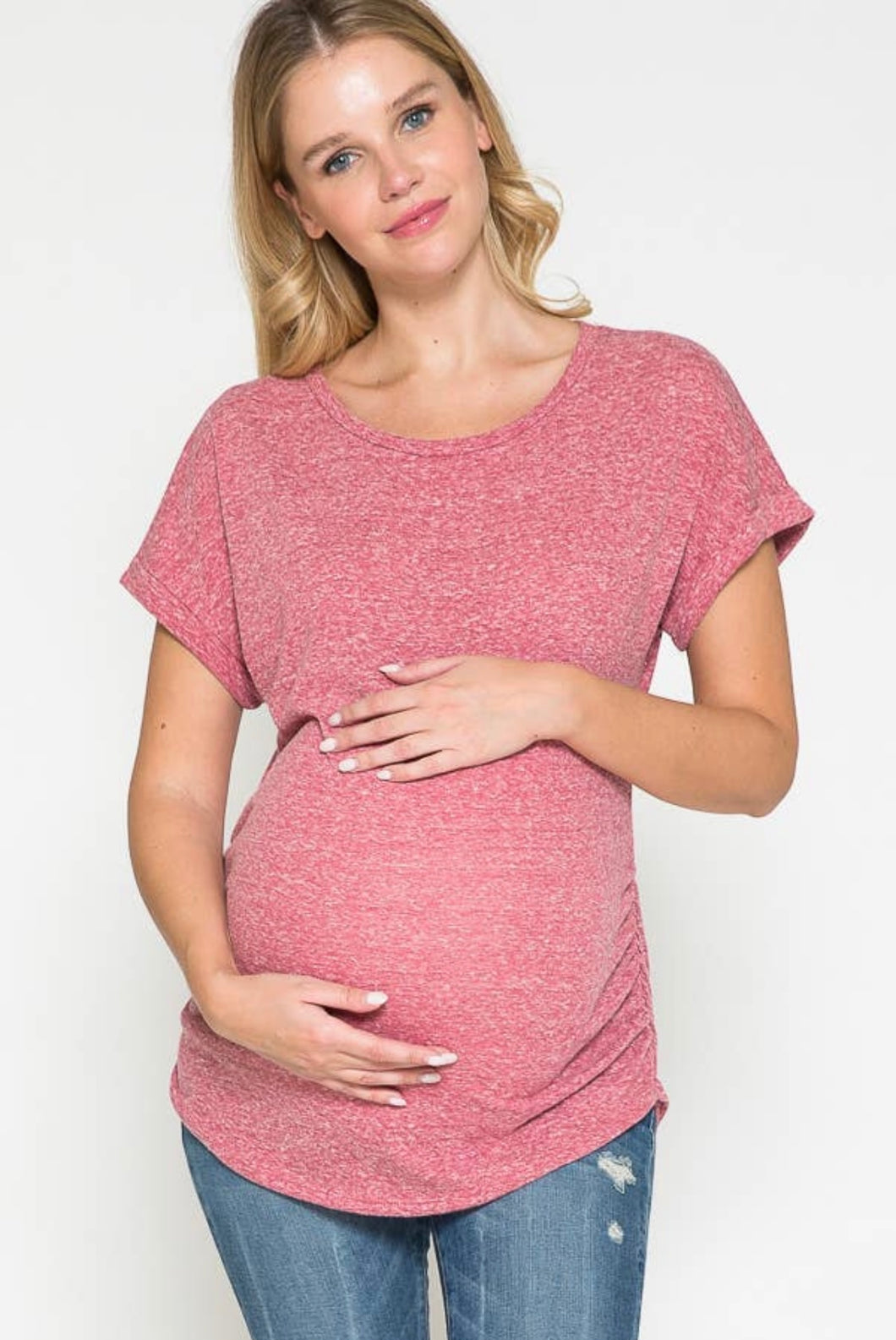 Berry Color Maternity Shirt