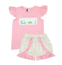 Banana Split Golf Smocked A/S Short Set