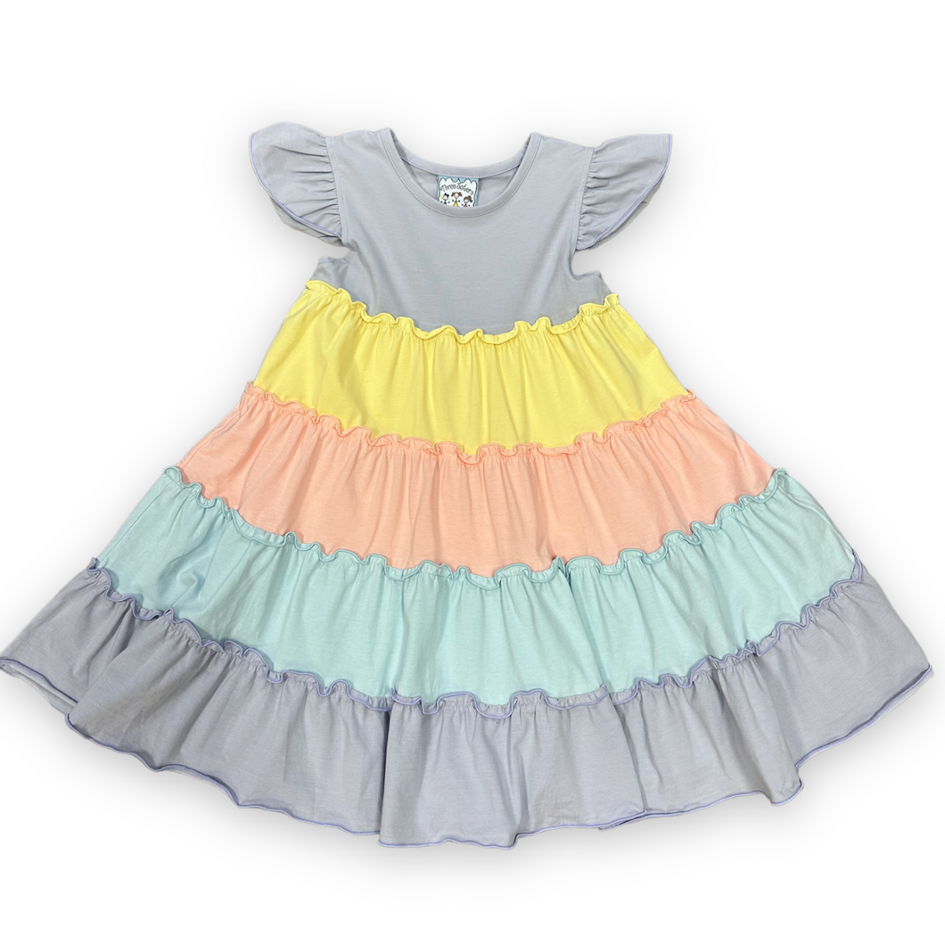 Three Sisters Pastel Color Block Dress
