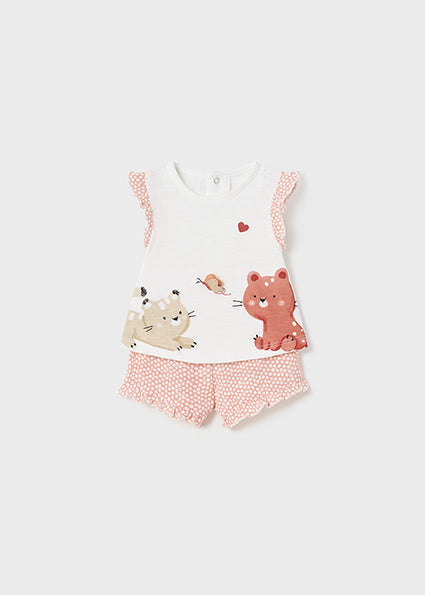 Mayoral kitty cat short set