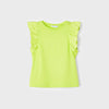 Mayoral lime green flutter sleeve shirt