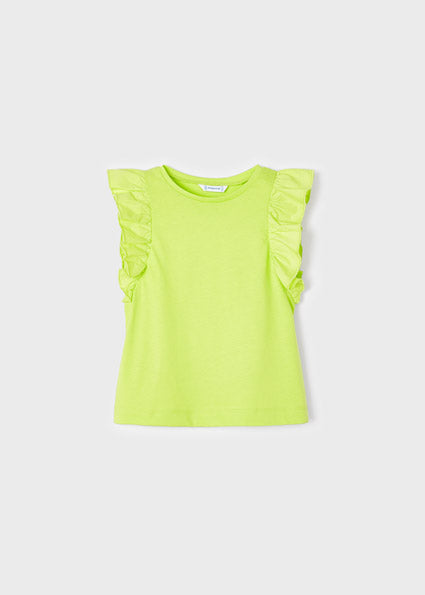 Mayoral lime green flutter sleeve shirt