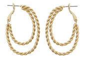 Jane Marie 2 Layer Gold Twist Hoop Earrings