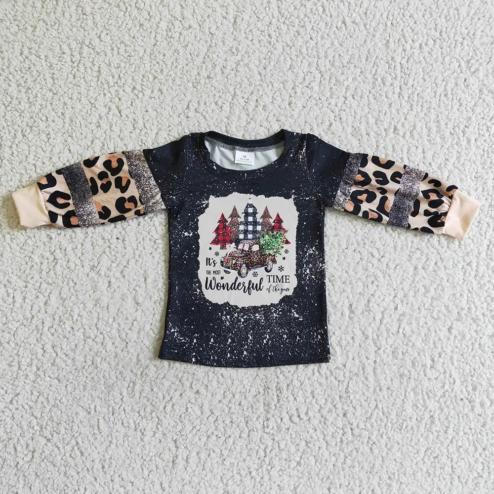 Leopard Christmas Tree LS Tee