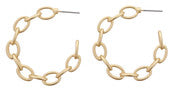 Jane Marie Gold Oval Link Hoop Earrings